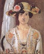 Woman in a Flowered Hat (mk35) Henri Matisse